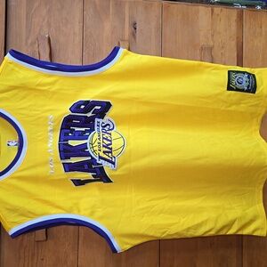 NBA: LA Lakers Embroidered Jersey (w/o #), Yellow w/ purple & white trim, XL